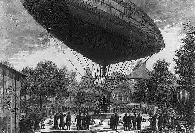 Airship Tissandier electric airship departing from Auteuil Paris 8 October 1883 LOC