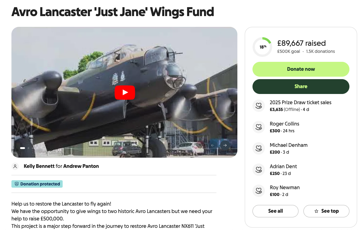 Avro Lancaster B.VII NX611 ‘Just Jane’ – Restoration Update 249 20 Avro Lancaster Just Jane Wings Fund 3
