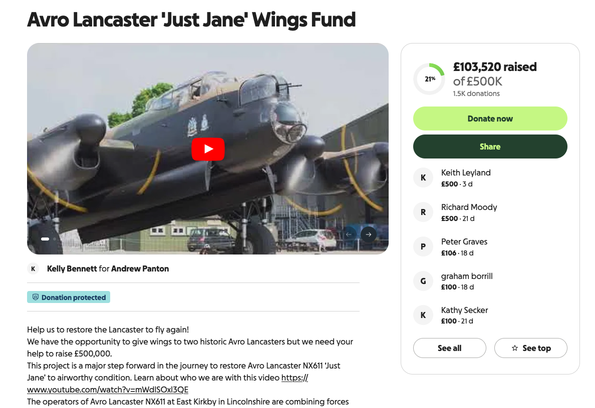Avro Lancaster B.VII NX611 ‘Just Jane’ – Restoration Update 258 15 Avro Lancaster Just Jane Wings Fund 6