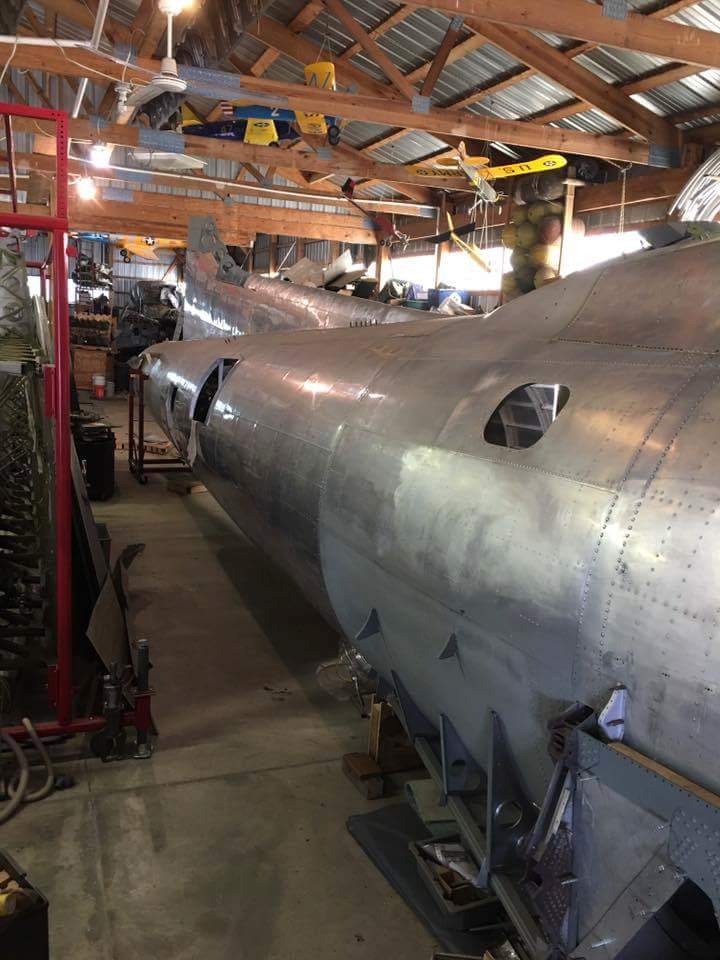 The Desert Rat's fuselage is now structurally complete, and is now being re-fitted with internal systems and fixtures. (photo via Vintage Aviation Museum) 