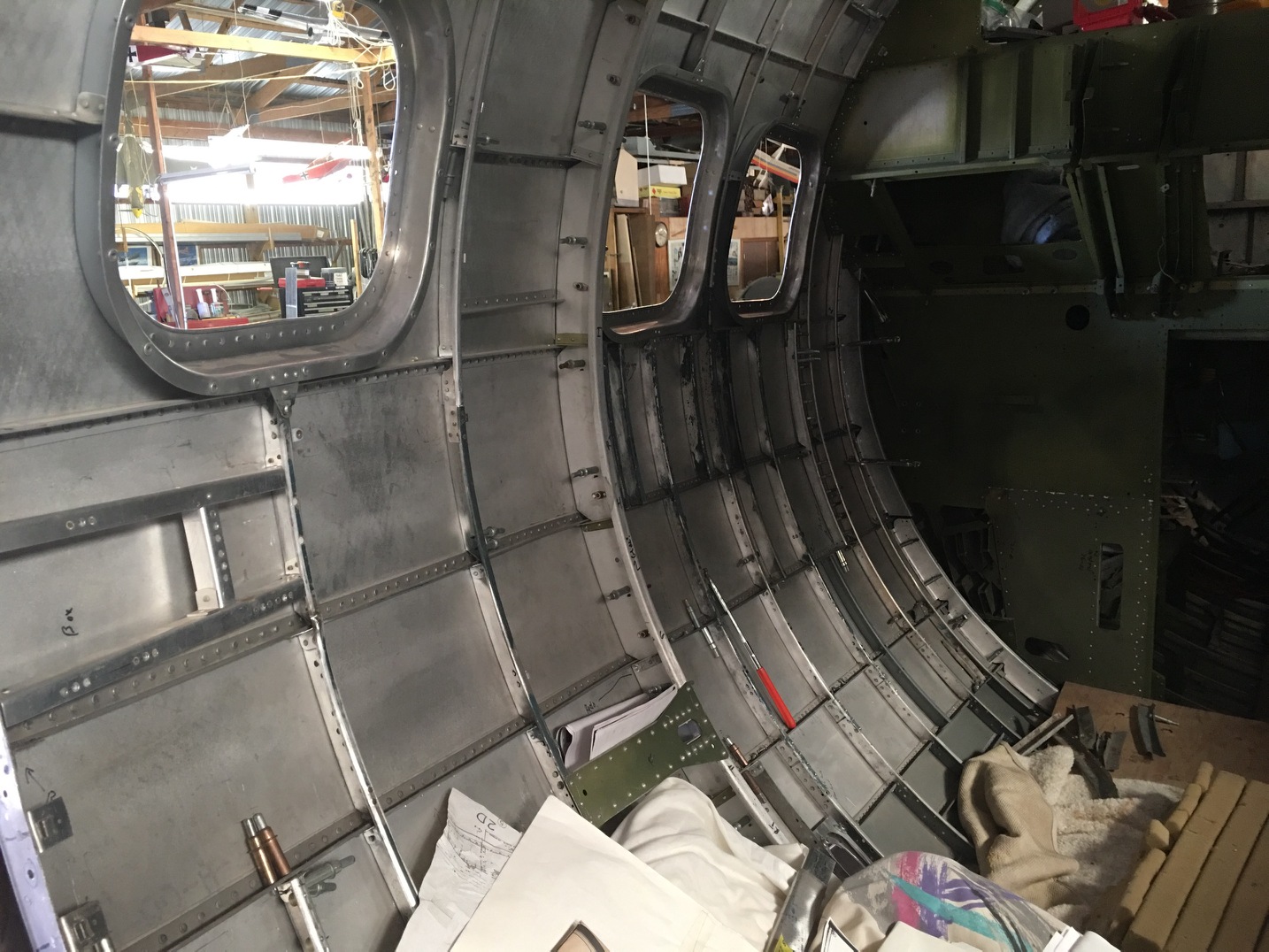 An interior view of Desert Rat's nose section. (photo via Vintage Aviation Museum) 