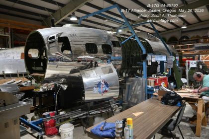 B 17G Lacey Lady Restoration Continues to Advance at Salem