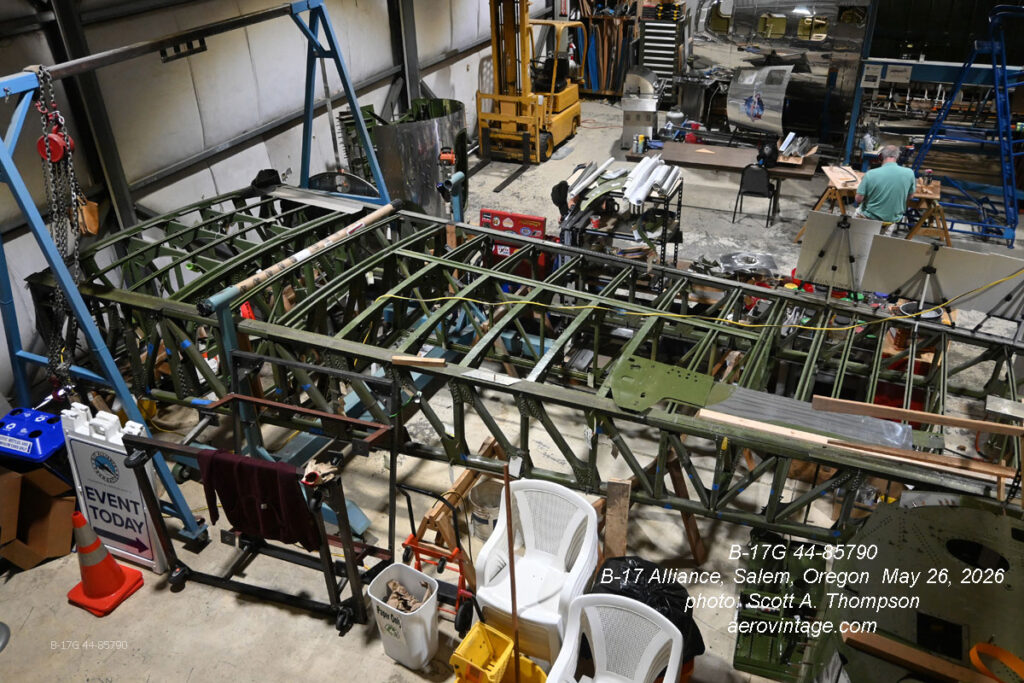 B-17G Lacey Lady Restoration Continues to Advance at Salem 14 B 17G lacey Lady left wing