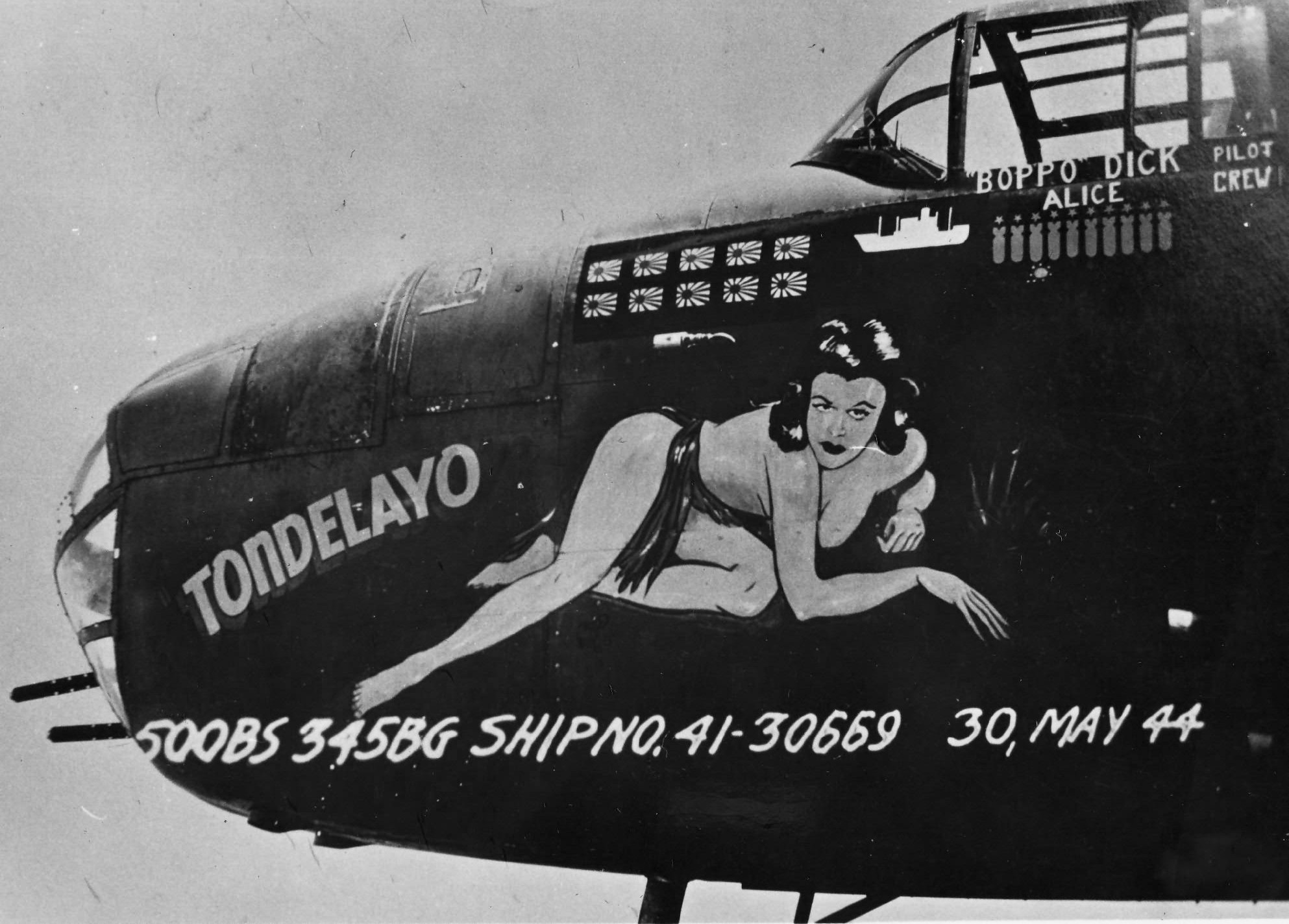 Randy's Warbird Profiles: North American B-25J Mitchell s/n 44-28932 "Tondelayo" 35 B 25D 41 30669 Tondelayo 500th 345th BG