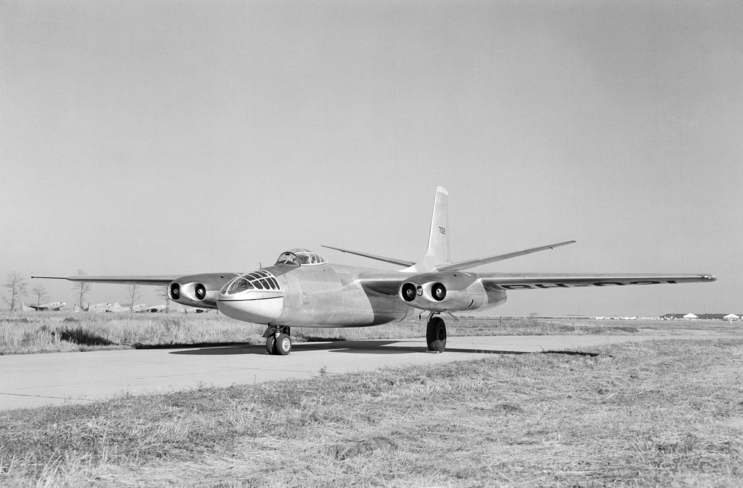 B 45A Tornado at NACA Langley in 1949 scaled