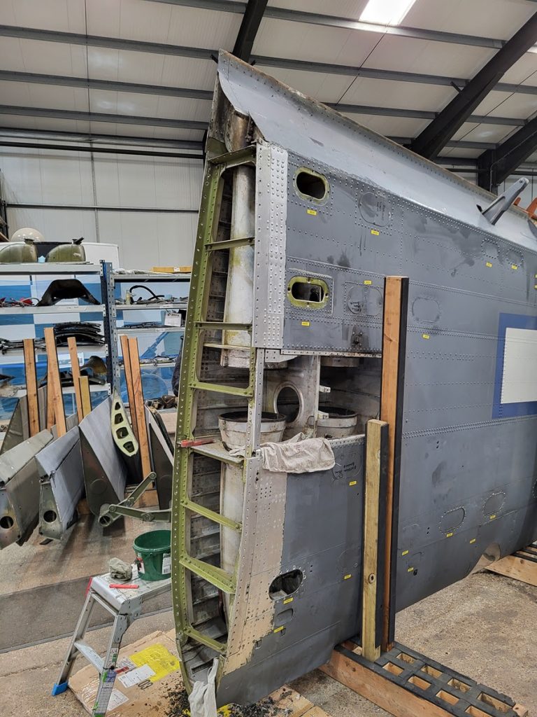 Avro Lancaster B.VII NX611 ‘Just Jane’ – Restoration Update 259 21 B25 starboard wing attach angle paint stripped for inspection