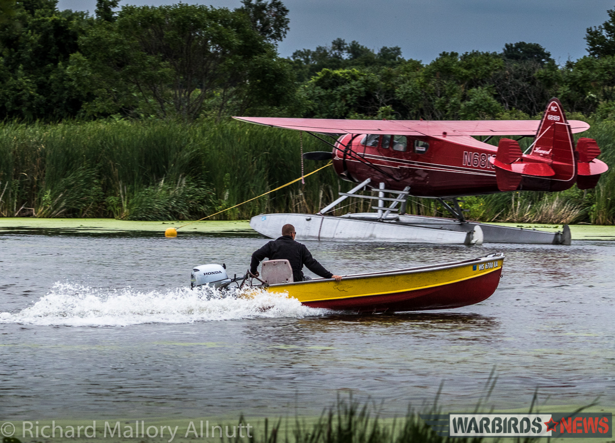 The Seaplane Base on Lake Winnebago was a hive of activity, and included many rare visitors aside from the Martin Mars, which included this gorgeous little Howard on floats. (photo by Richard Mallory Allnutt)
