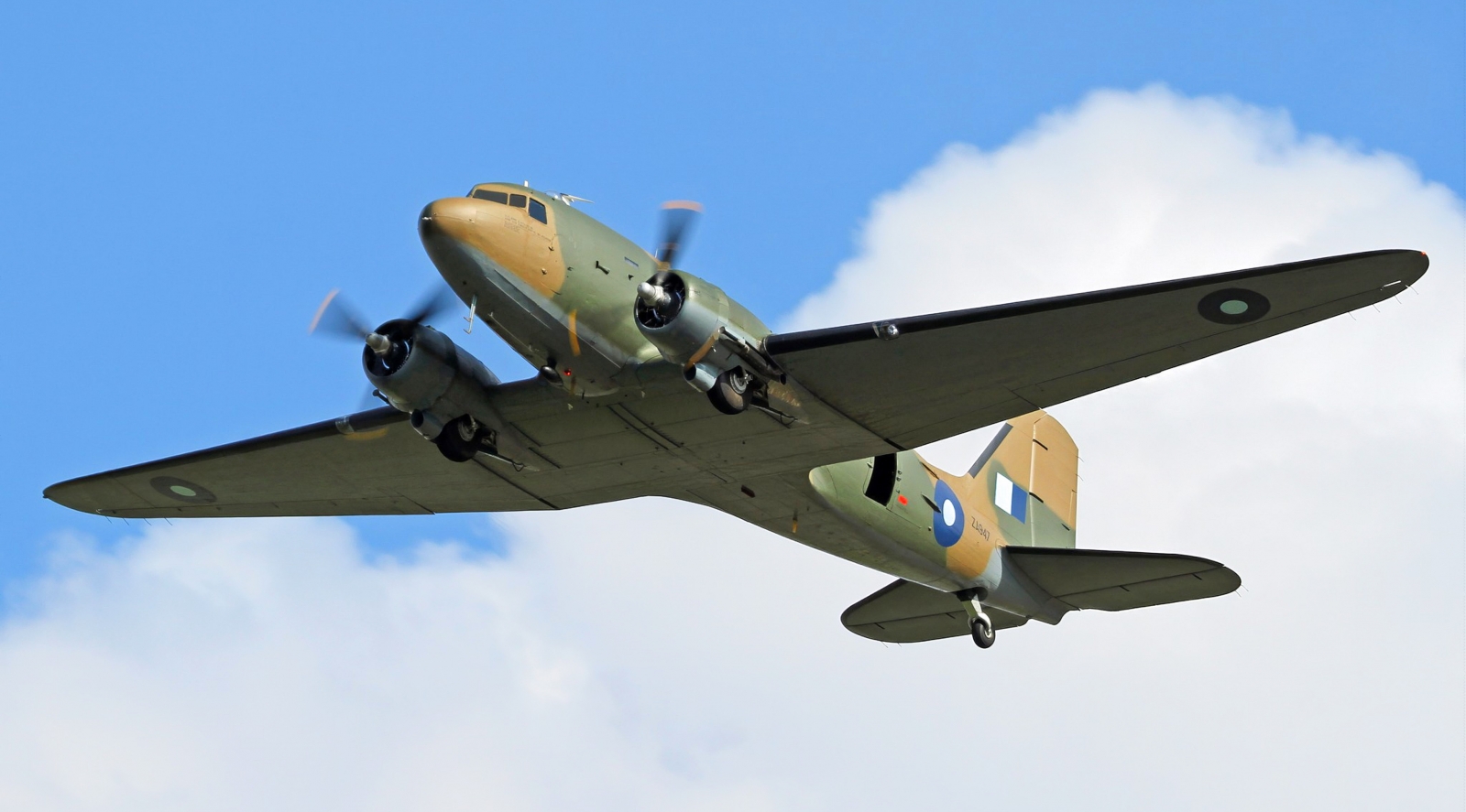 BBMF Dakota ZA947 airborne in its new SEAC markings. Photo Phil Cooke