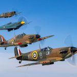 BBMF Spitfire IIa P7350 Hurricane Mk II LF363 Spitfire PR Mk XIX PM631 and two seat Spitfre T9 SM520 G ILDAPhoto Darren H