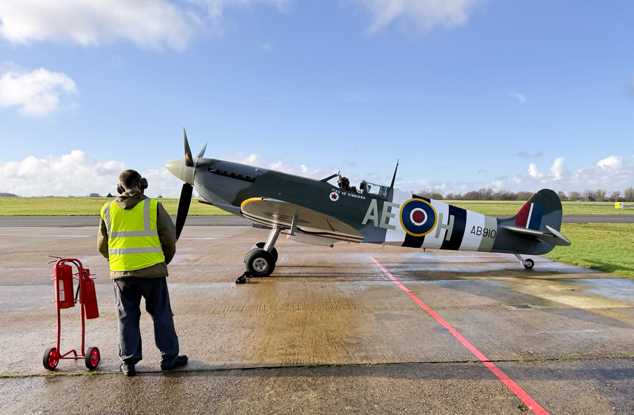 Spitfire Mk Vb AB910 Returns to the Air 10 BBMF Spitfire Mk Vb AB910 about to start up for its post ‘Major air test at Biggin Hill on 28th January 2026. Photo BBMF