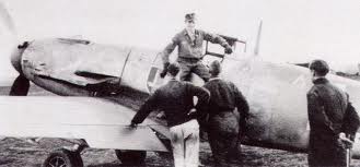 Krupinski after returning from a flight in his Bf-109G.( Image provided by Scrappy Johnson)