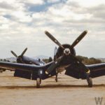 Baa Baa Black Sheep airfield F4U 4 97359 w. F4U 7 133693 in background August 1976 John Cassidy 678x381 1