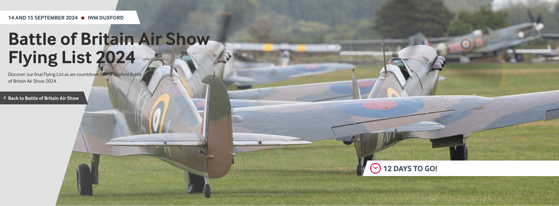 Battle of Britain Air Show Flying List 2024