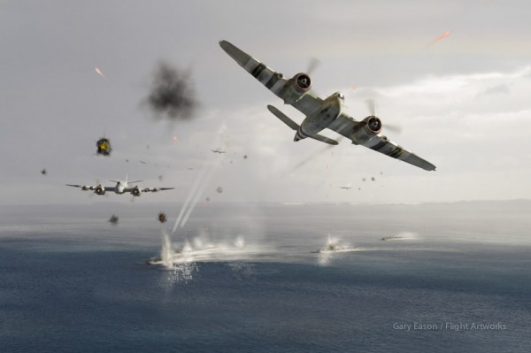 Beaufighters attacking E-boats