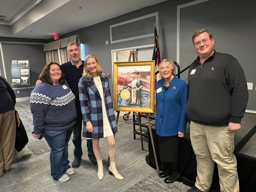 Beech Family and Museum Director: (From left to right): Carol Smith, Jeffrey Pitt (Grandson), Jennifer Pitt (Granddaughter), Mary Lynn Oliver (Daughter) and Museum Director, Keegan Chetwynd.