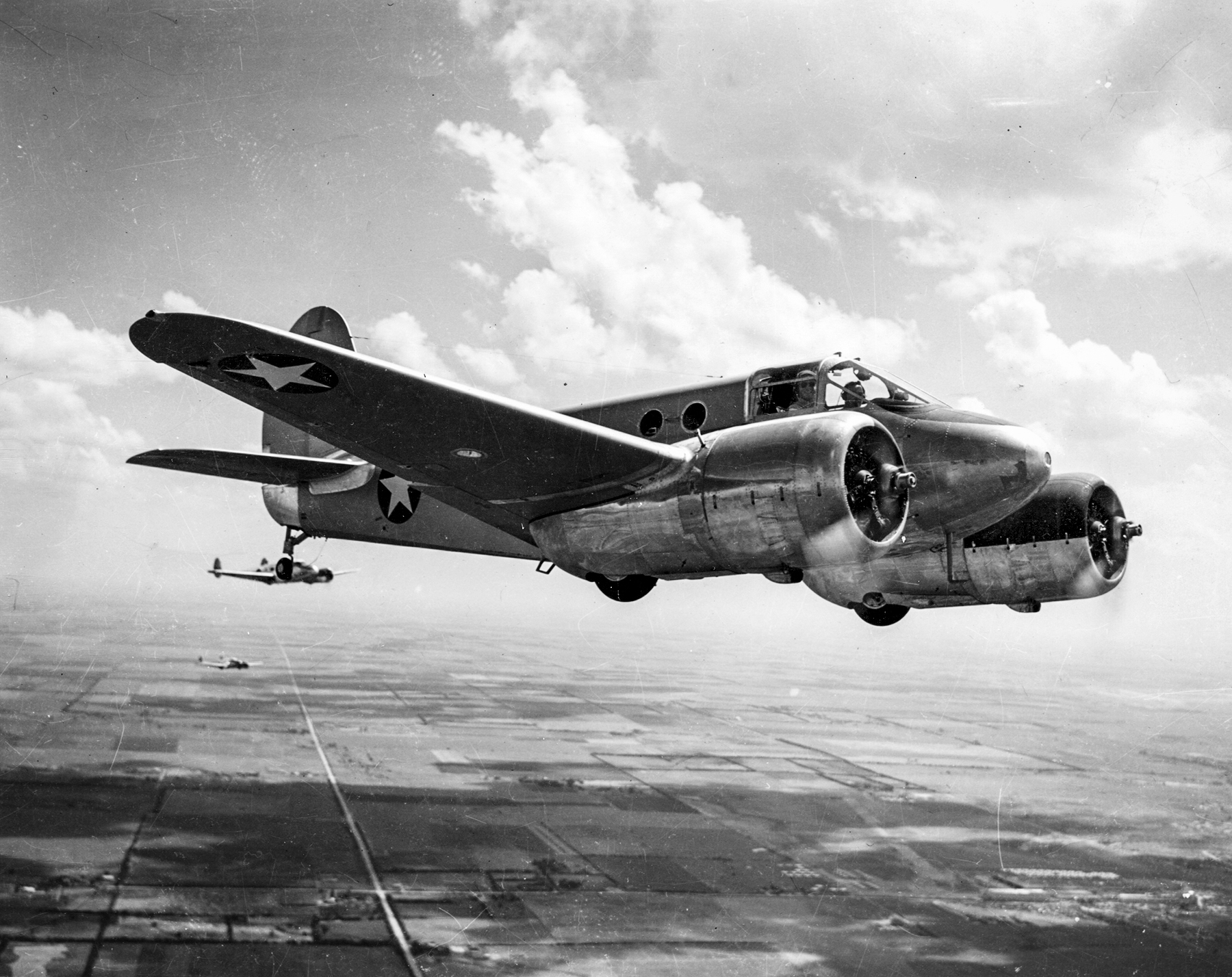 Beechcraft AT 10 Wichita in flight c1943