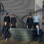 Some of the students responsible for the memorial. Back row (from left) Victor Pysson, Lennert Verhelst, Wout Vandeghinste and Bjorn Willems. In front are Alanis Seys and Laurien Snaet. Absent is Noah Cneut. [Photo via Lieven Vandecaveye]