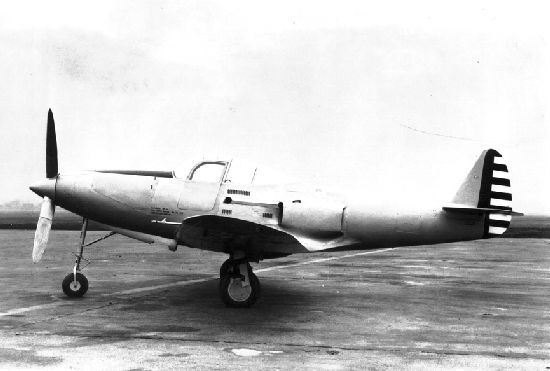 Bell XP 39 showing the position of the supercharger air intake