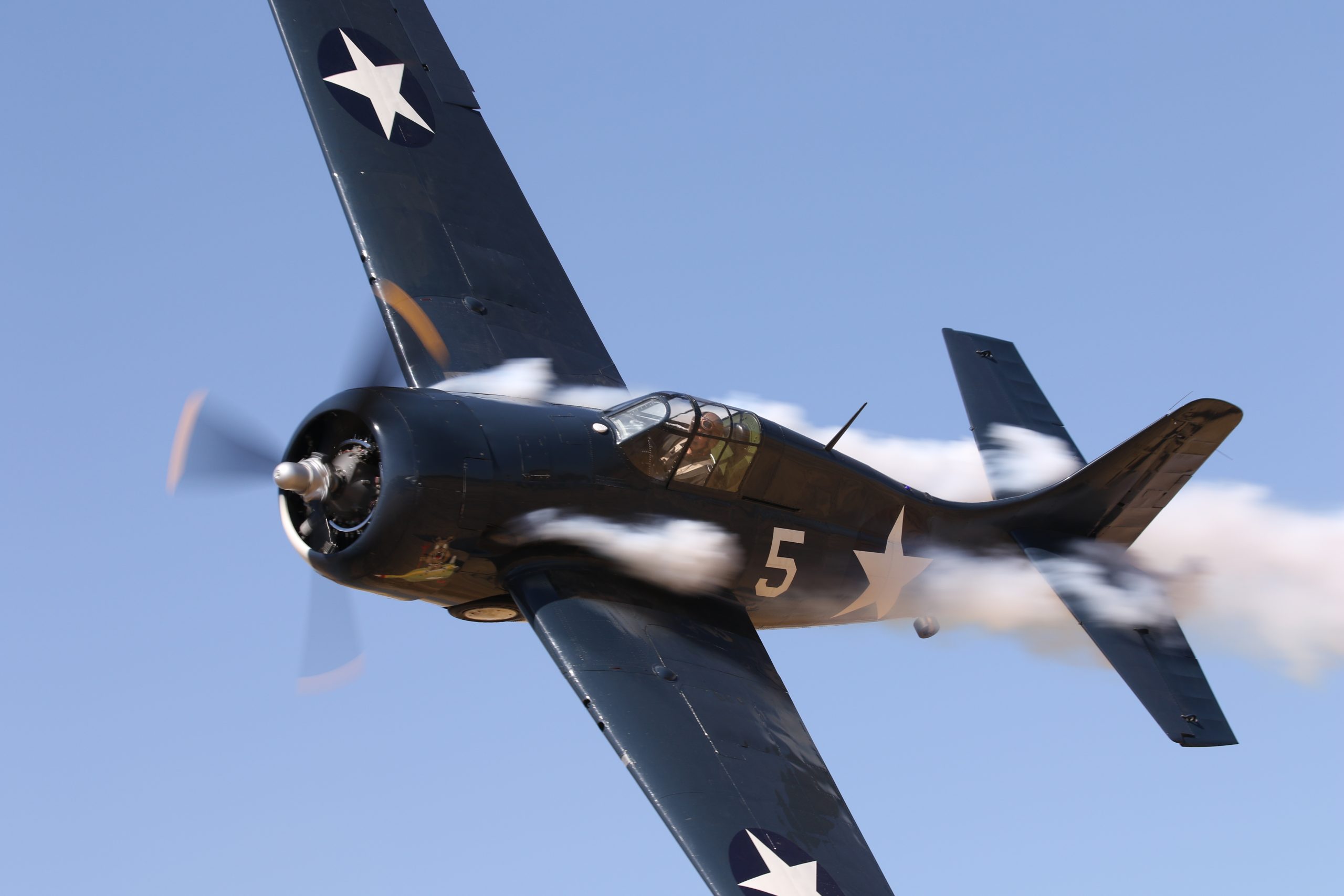 Bernie Vasquez in the Grumman FM 2 Wildcat N5HP 7D2 1137 scaled