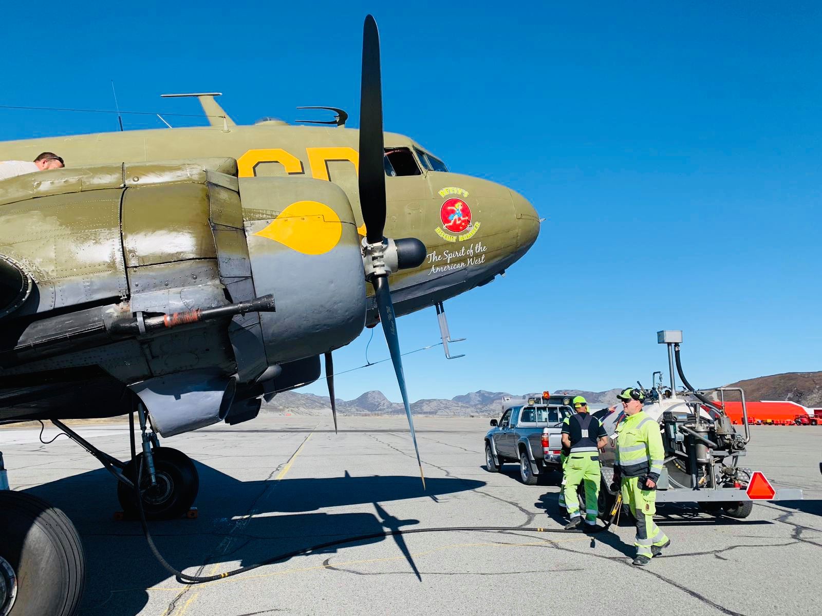 Betsys Biscuit Bomber fueling up in Greenland