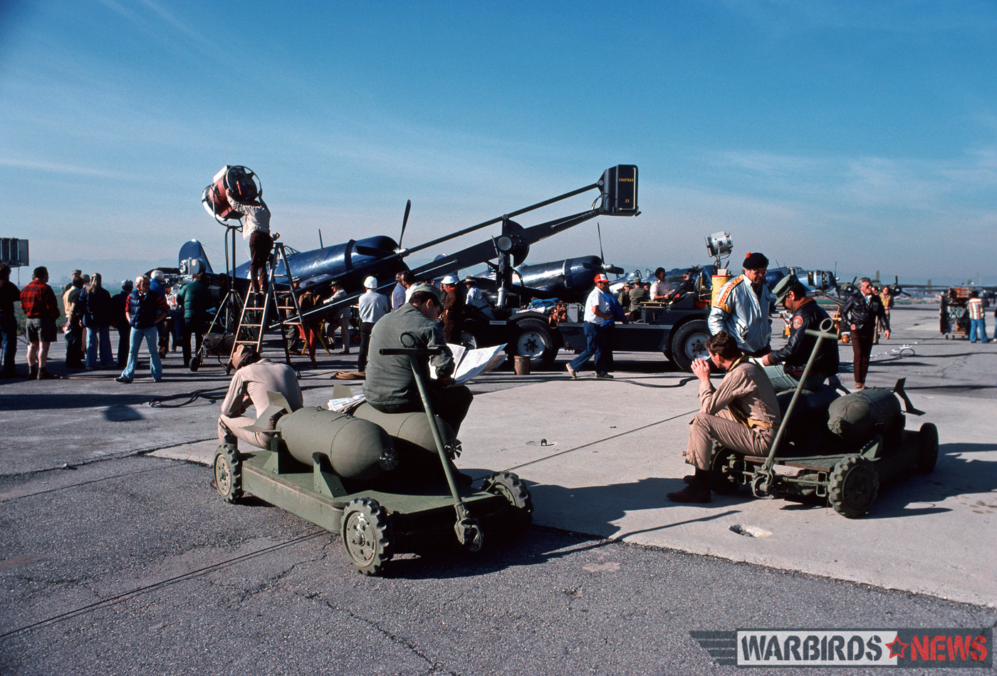 Filming the Corsairs. (photo by Frank Mormillo via Stephen Chapis)