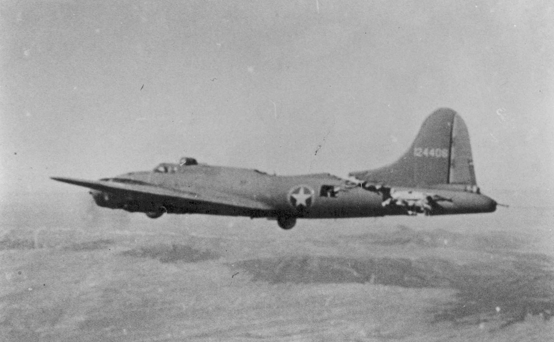 Boeing B 17F 5 BO 41 24406 All American 414th BS 97th BG after collision with Me 109 over Tunis 1 February 1943