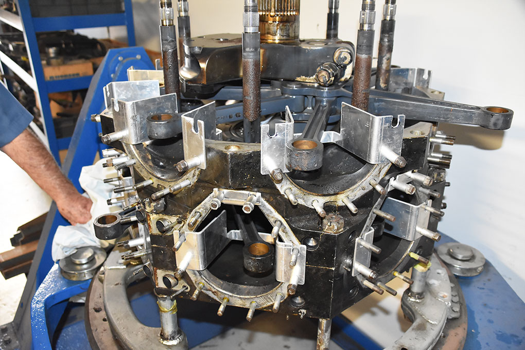 Bristol Hercules dismantled with protective brackets in place