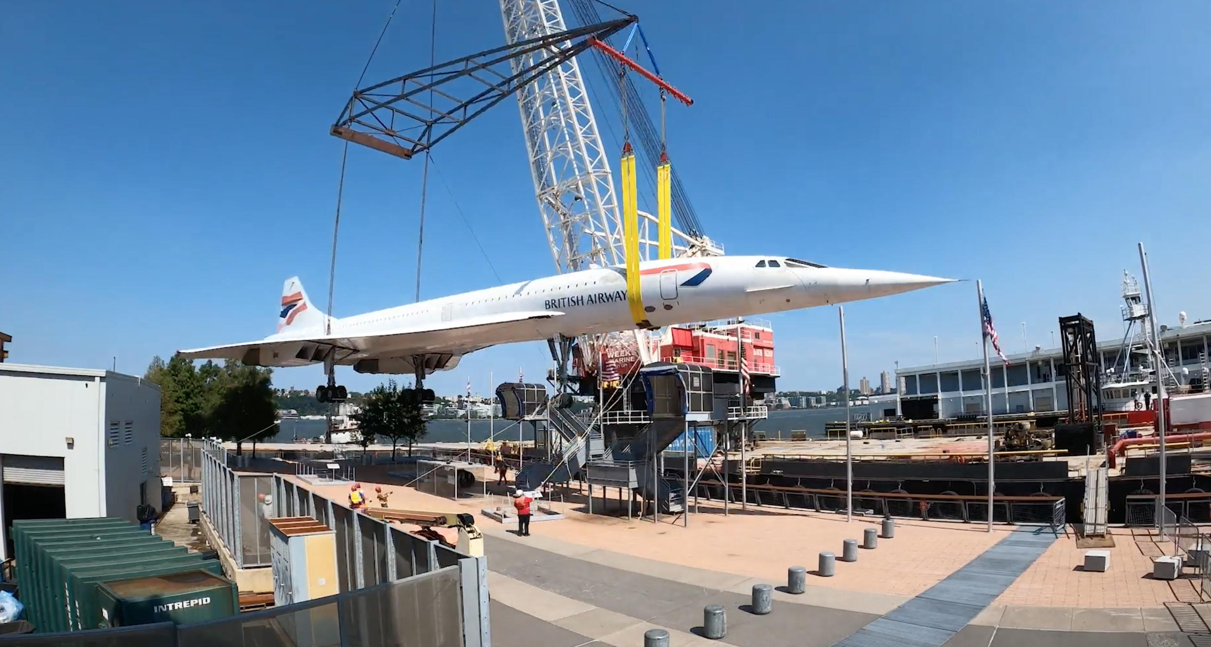 British Airways Concorde removed from Intrepid Sea Air Space Museum for restoration