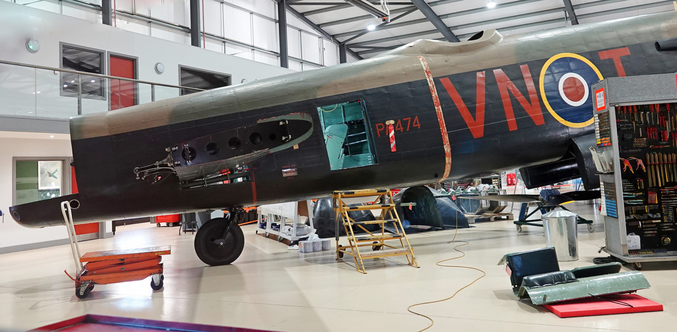RAF Battle of Britain Memorial Flight Lancaster PA474 ‘Major’ Maintenance Update 18 By 28th November the Lancasters fins had been removed. Photo David Whitworth scaled