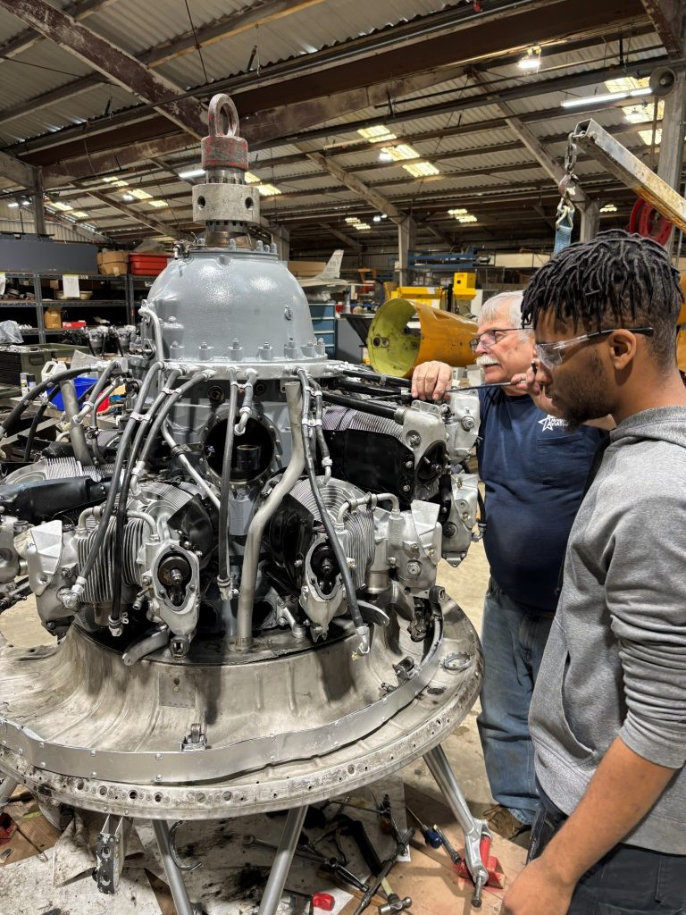 D-Day Veteran Douglas C-47 Skytrain Restoration Advances at the Museum of Aviation 14 C 47 Engine Restoration 2