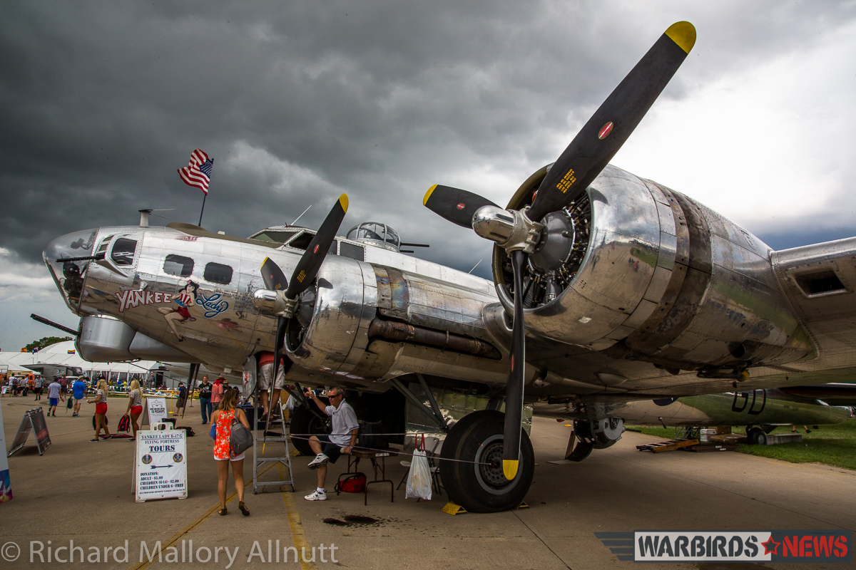 The EAA's B-17G Aluminum Overcast, just before the big storm on Wednesday. (photo by Richard Mallory Allnutt)