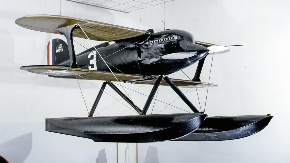 The Curtiss R3C-2 Racer on display in the Pioneers of Flight gallery at the National Mall building. Image Number: 97-16073 Credit: Photo by Eric Long, National Air and Space Museum, Smithsonian Institution