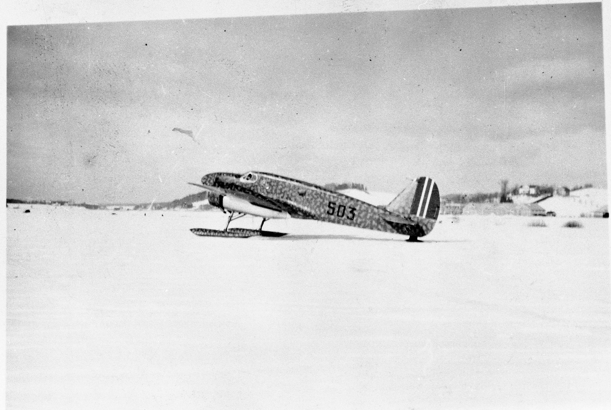 Ca.310 LN 503 fitted with skis in winter Norwegian Aviation Museum 1