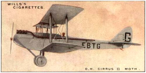 Cigarette card de Havilland DH.60X Cirrus II Moth G EBTG Dame Mary Bailey DBE