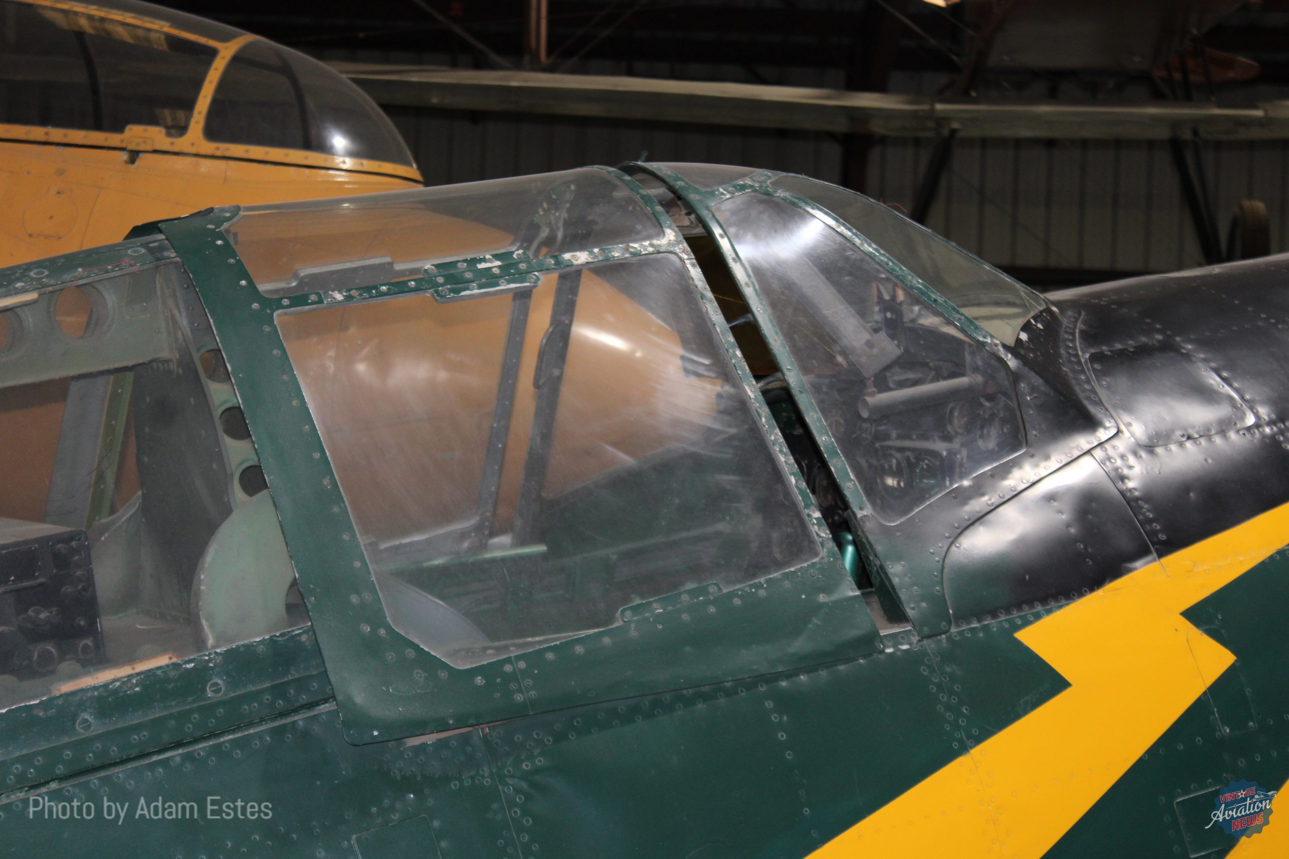 Cockpit frame of the J2M3 Raiden. One interesting feature of the Raiden is the plate of bulletproof glass behind the windscreen. Adam Estes scaled