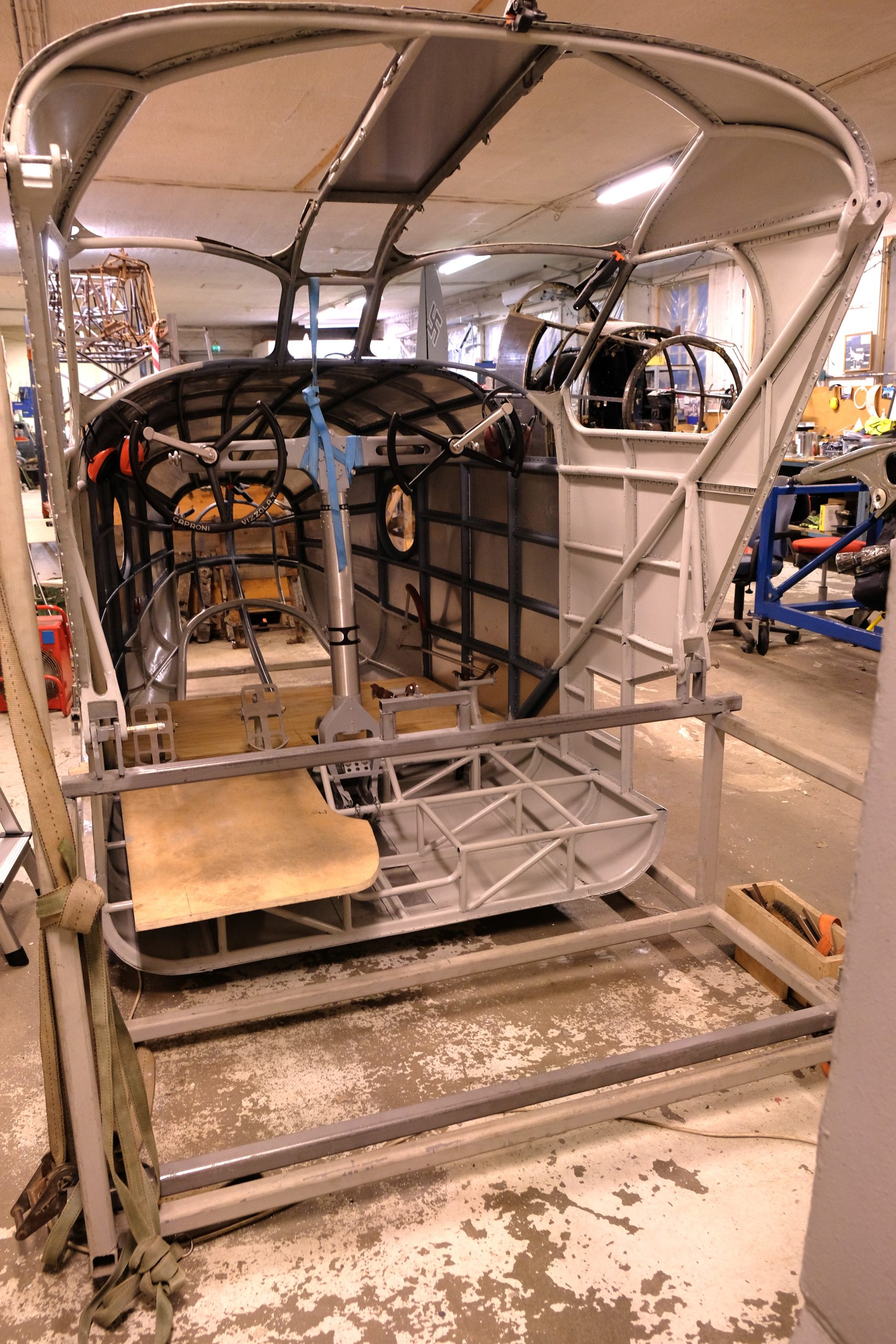 Cockpit of the Caproni Ca.310 Libeccio being rebuilt March 2022 Ernst Knutson 1 scaled