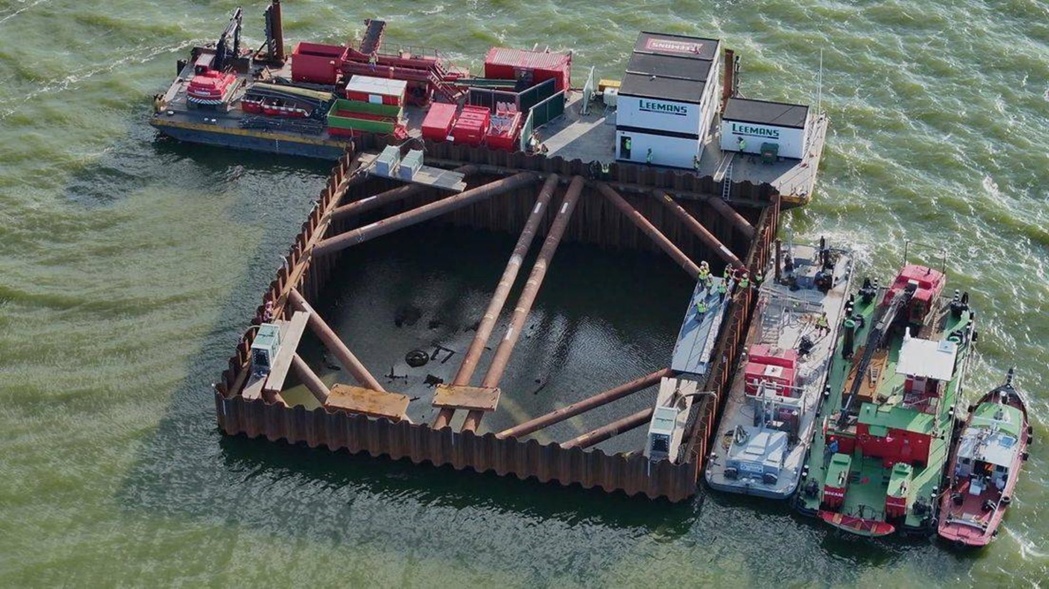 Cofferdam Aerial Shot