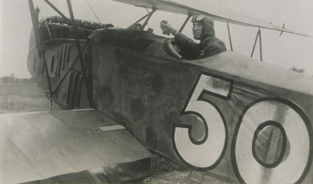 Aces of War: William George Barker - The Hero of the Italian Front 21 Col Barker VC in one of the captured German aeroplanes against which he fought his last air battle HS85 10 36752