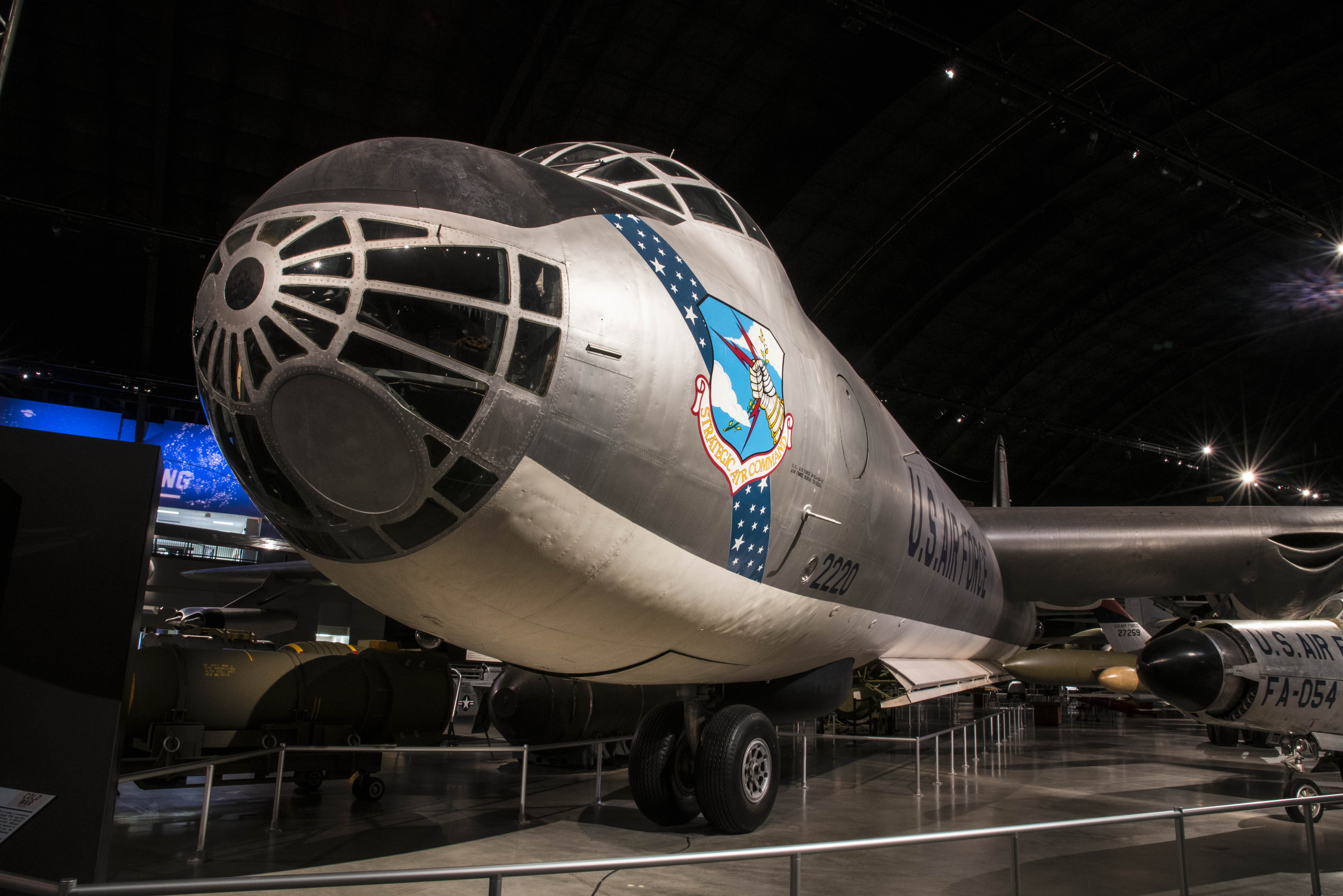 Convair B 36J Peacemaker on display in the Cold War Gallery at the National Museum of the United States Air Force. U.S. Air Force photo by Ken LaRock