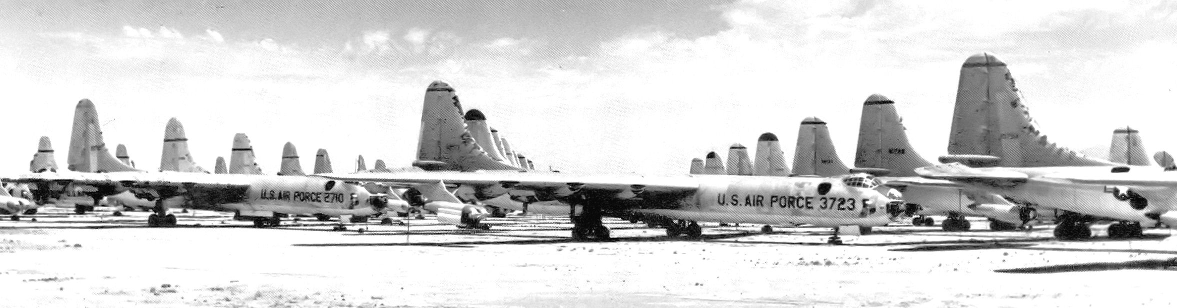 Convair B 36s at AMARC 1958 awaiting scrapping 1