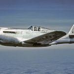 Curtiss XP 40 in flight circa in 1939