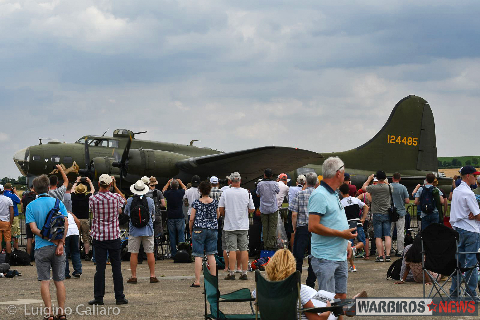 One of two B-17Gs at Duxford, "Sally-B", flew during the display. The other, Mary Alice, is on static display inside the American Air Museum building. (photo by Luigino Caliaro)