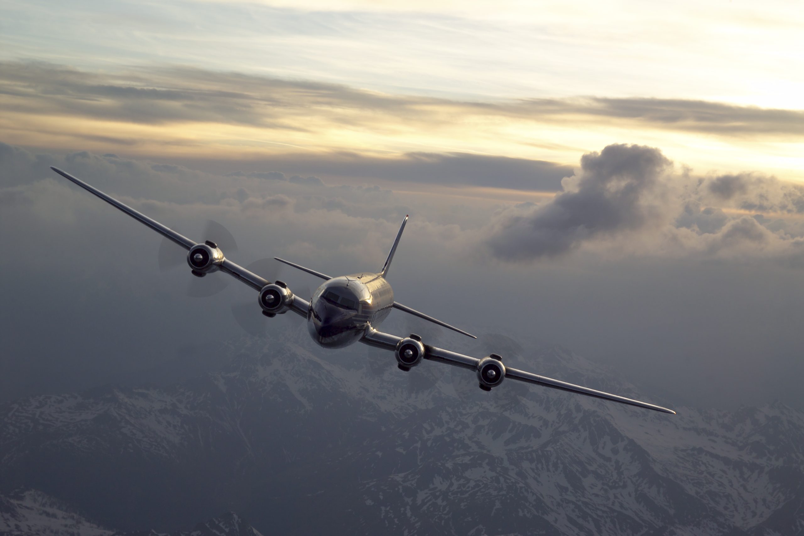The Flying Bulls Bring P-38 Lightning and DC-6B at EAA AirVenture Oshkosh 2026 18 DC 6 mountain silhouette scaled