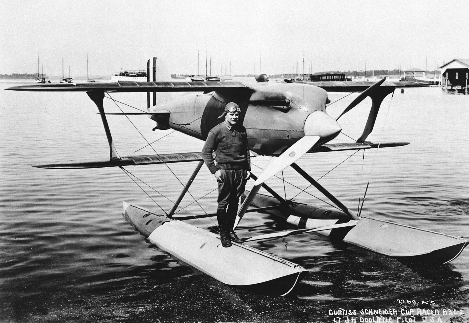 DOOLITTLE James H. Lieutenant USAAS with Curtiss R3C 2 racer 1925