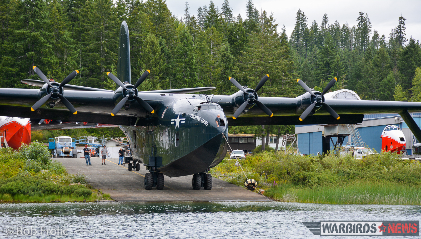 Philippine Mars rolling down the flying boat ramp at Sproat Lake. (photo by Rob Frolic)