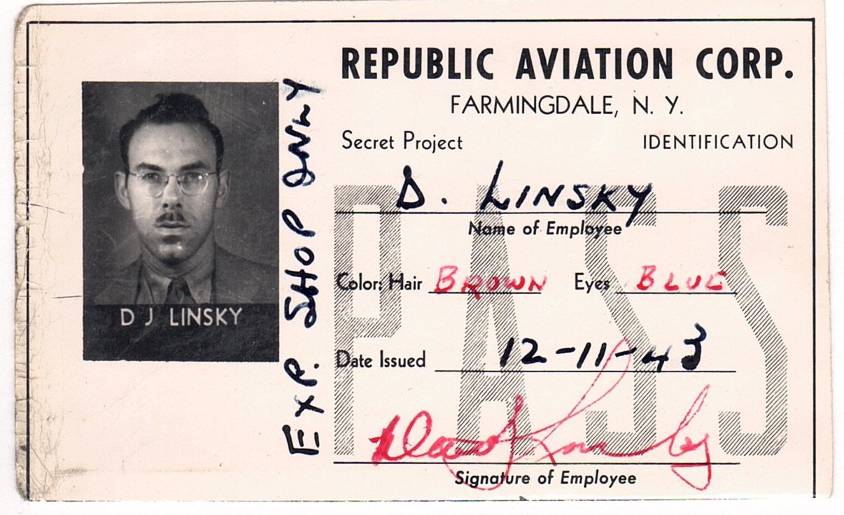 Thunderbolt Thoughts 16 David Linsky Republic ID card from 1943