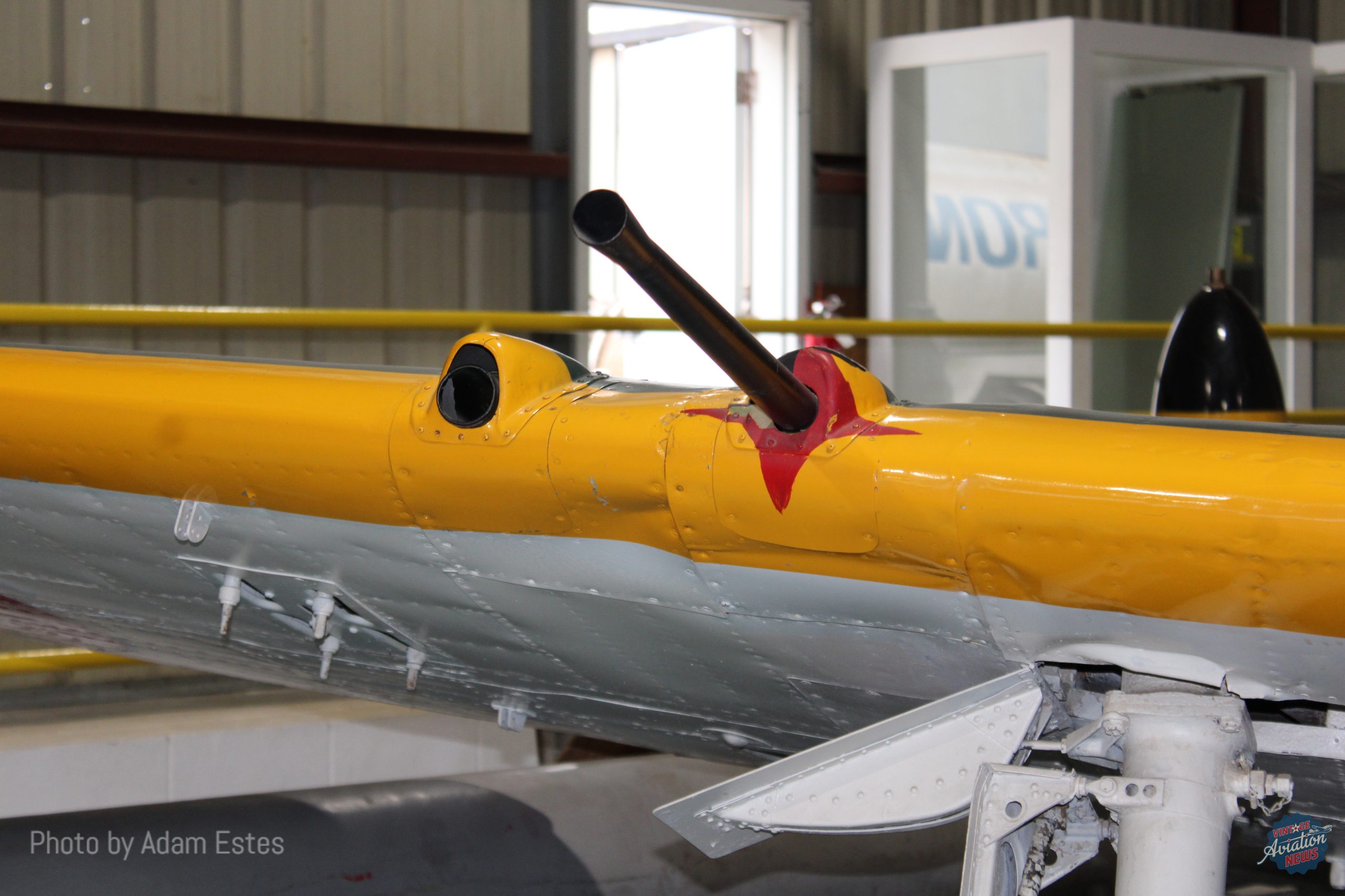 Detail of the two 20mm cannons in the right wing of the Raiden at Planes of Fame Adam Estes scaled