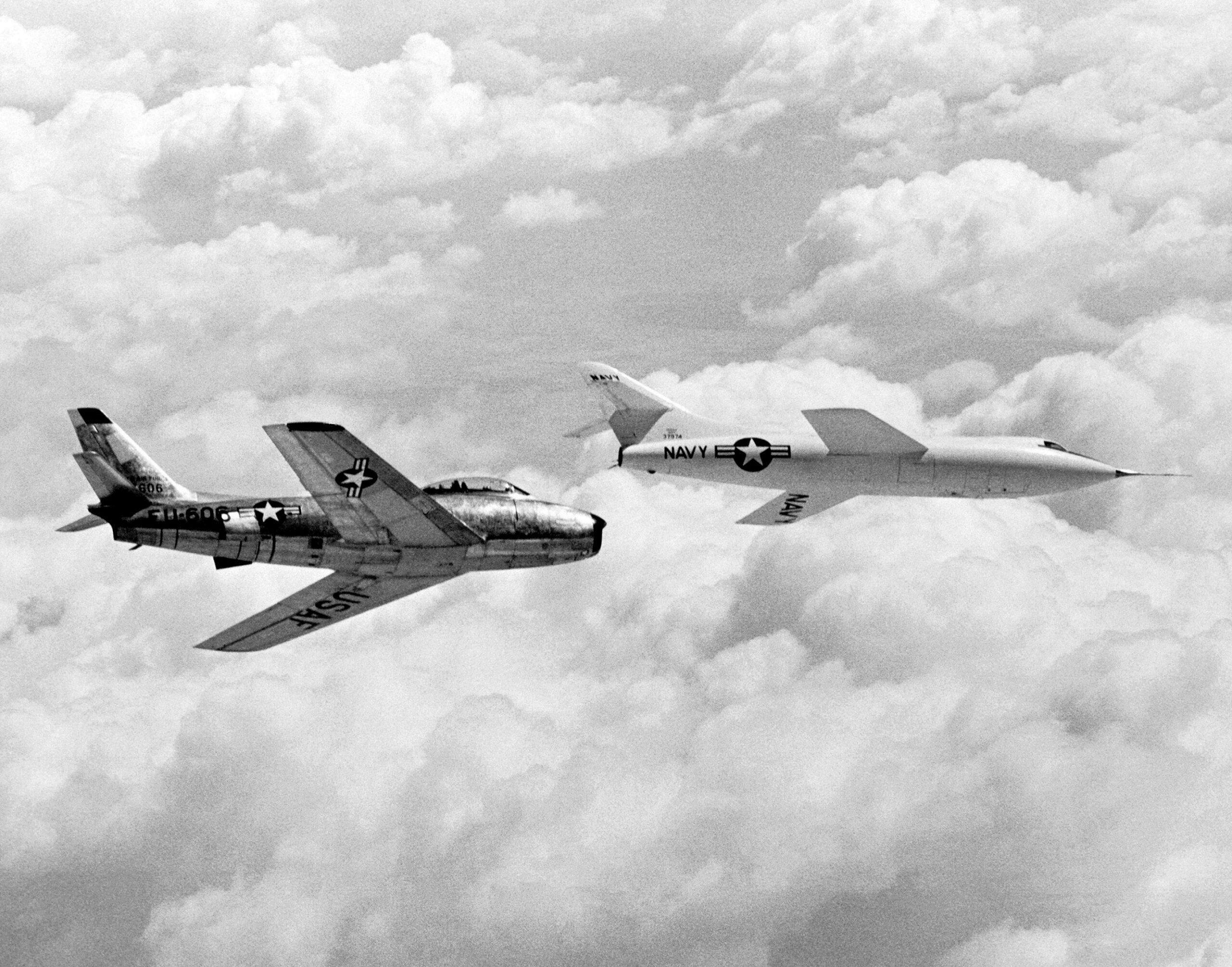 Douglas D 558 2 Skyrocket Bu. No. 37974 with North American F 86E 1 NA Sabre 50 606 Copy