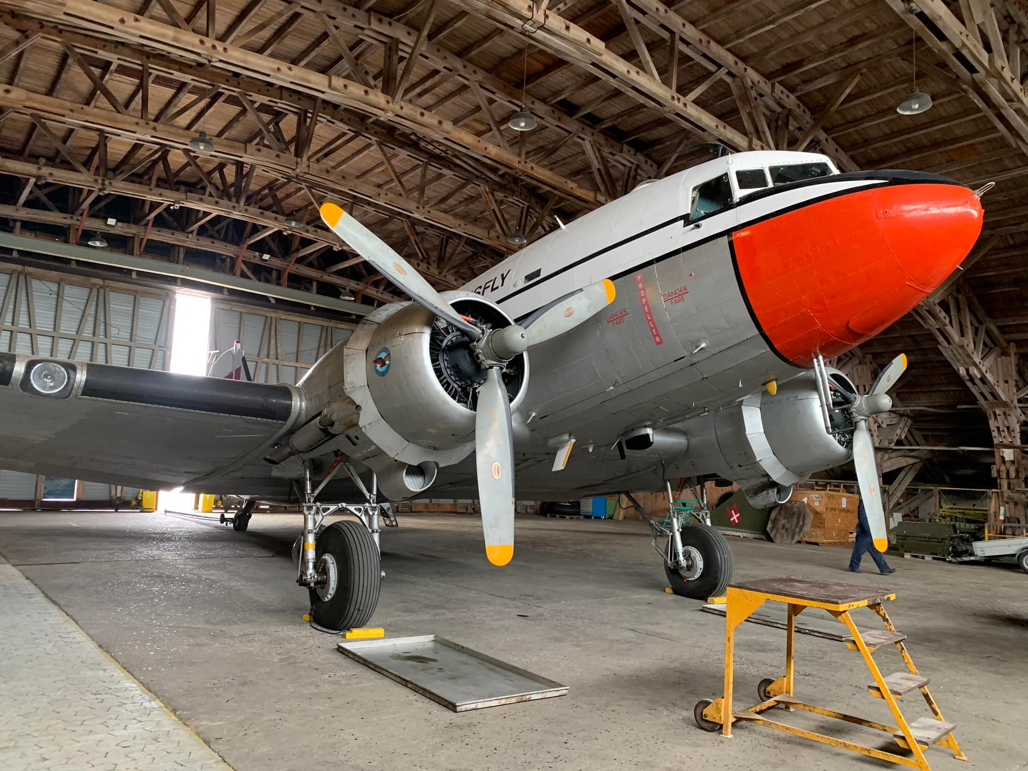 Danish Dakota Friends Receive Approval to Begin Work on Douglas DC-3 OY-BPB 10 Douglas DC 3 OY BPB in Hangar