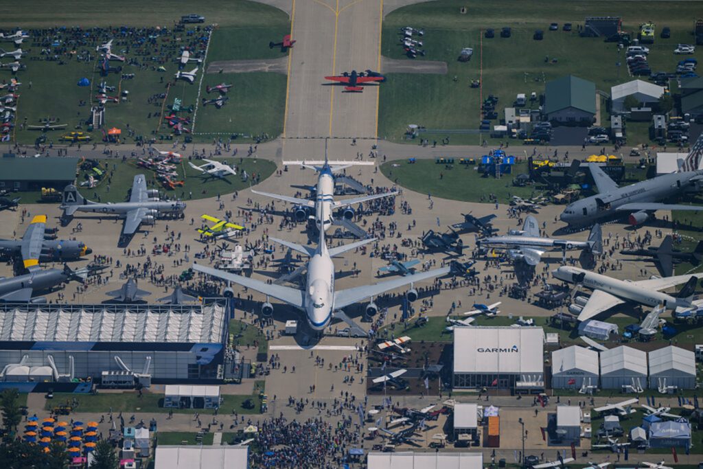 EAA AirVenture Oshkosh 2026 Opens Ticket Sales for Next Summer’s Aviation Celebration 13 EAA Airventure Oshkosh 2025 Aerial Views Boeing Plaza